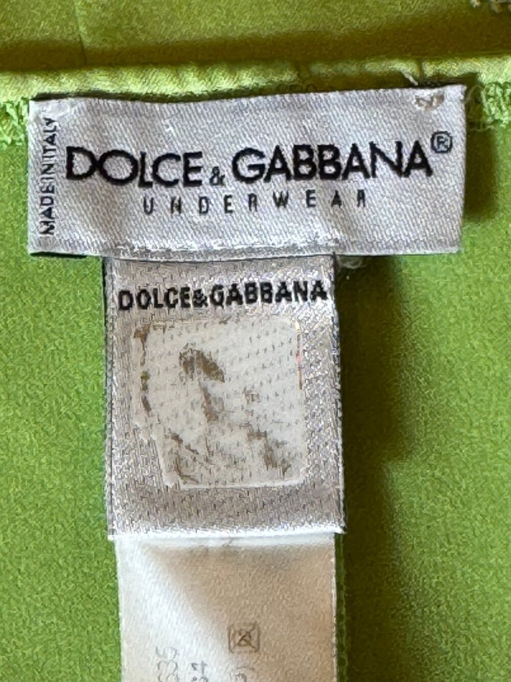 Dolce & Gabbana Lime Green Satin Cream Lace Camisole Top USA 34 XS-S - Picture 3 of 11